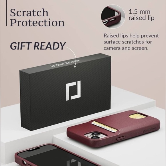 LUPA LEGACY IPHONE 14 CASE WITH WALLET HOLDER WALLET CASE BURGUNDY NEW - Picture 4 of 5